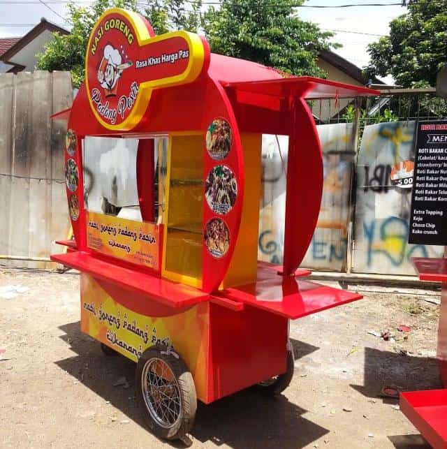 gerobak bakso bakar sederhana