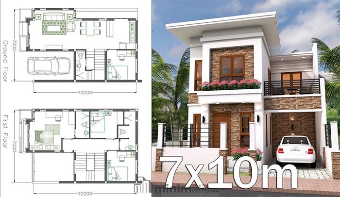 Sket Rumah Minimalis Ukuran 7x10