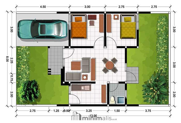 Sketsa Rumah Minimalis Type 36