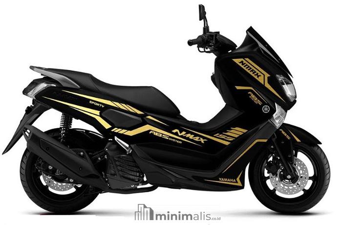 Striping NMax Hitam Gold