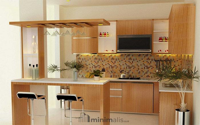 gambar kitchen set dan mini bar minimalis