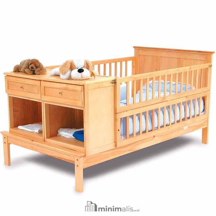 tempat tidur bayi dari kayu