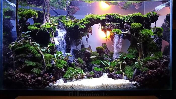 aquascape minimalis air terjun