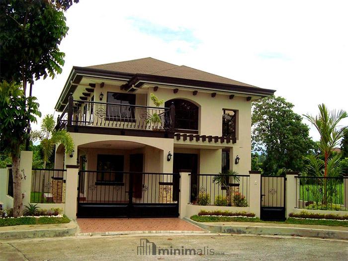 desain teras rumah minimalis modern 2 lantai