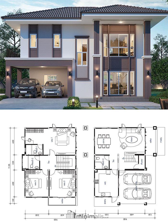 sketsa rumah tingkat