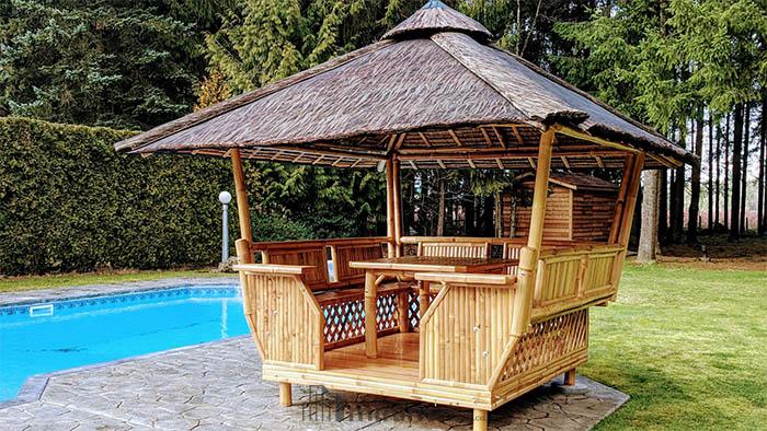 cara buat rangka gazebo bambu