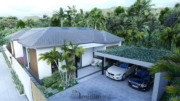 desain rumah 1 lantai garasi 2 mobil