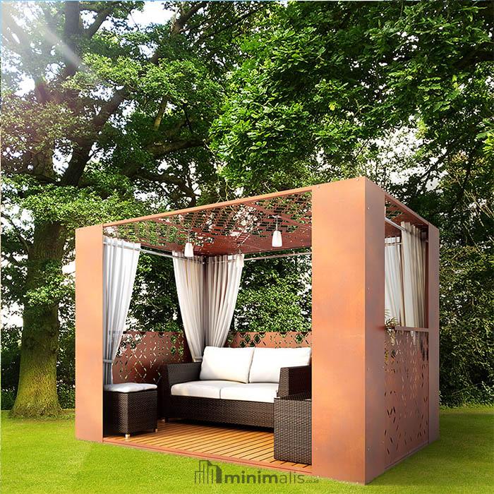 harga gazebo kayu sederhana