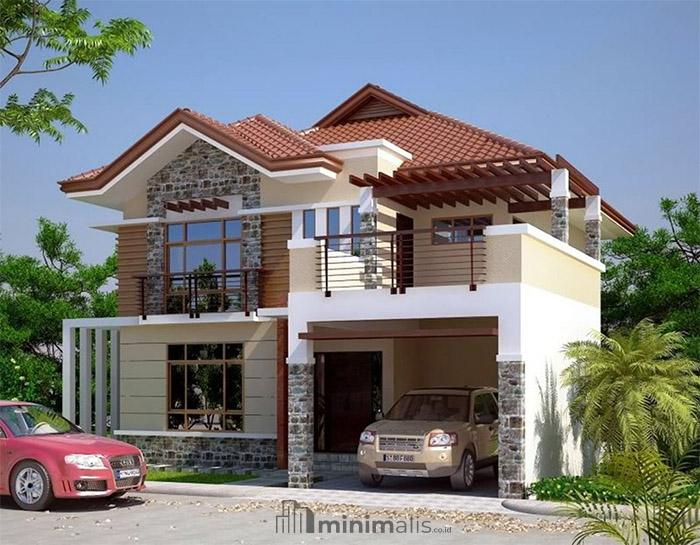 model atap rumah 2 lantai bagian depan