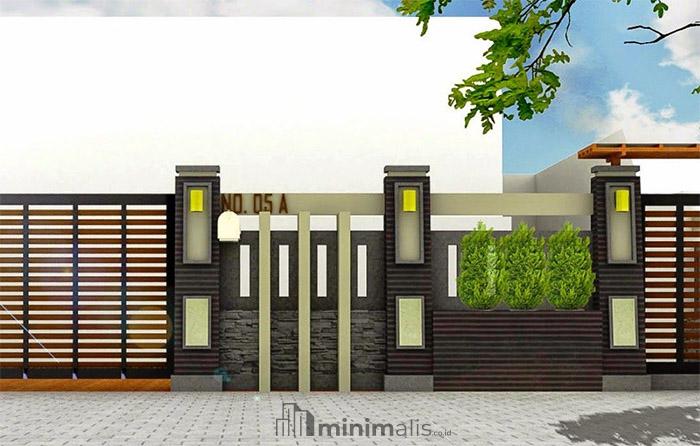 desain pagar rumah tembok