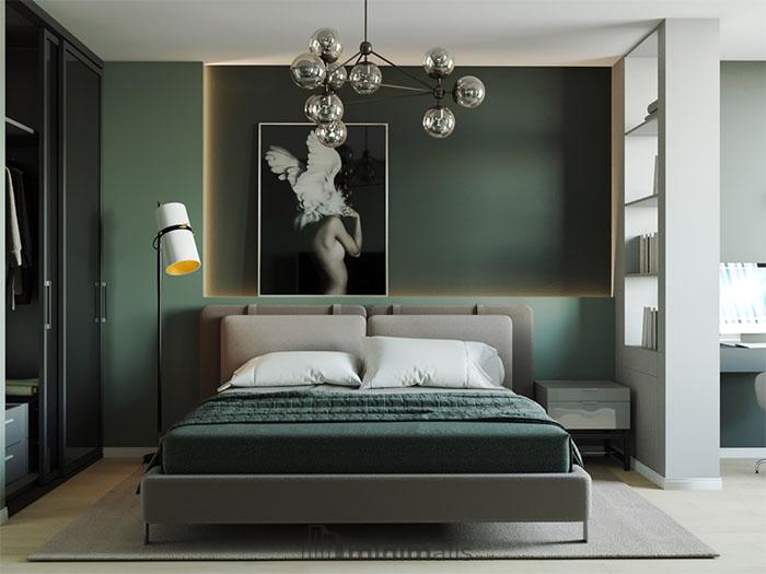 kamar minimalis modern hijau