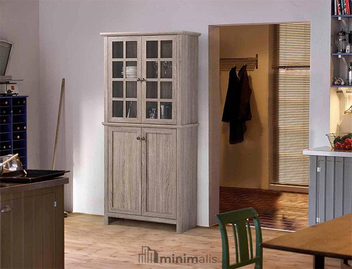 lemari kaca minimalis 2 pintu