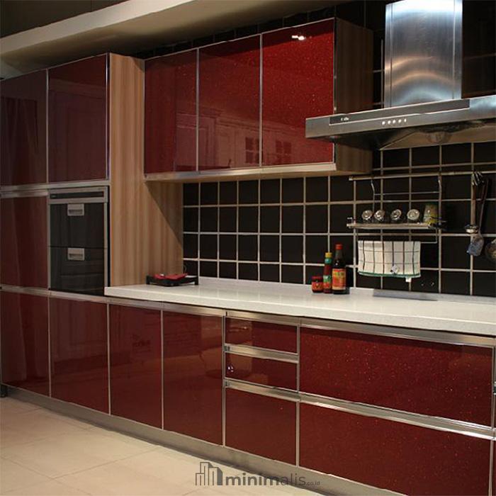 model kitchen set stainless steel