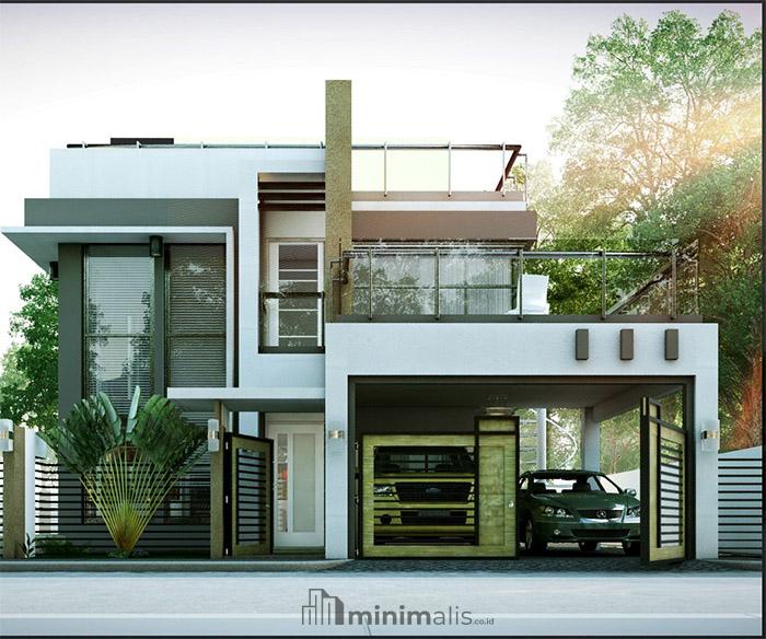 rumah minimalis 2 lantai modern elegan